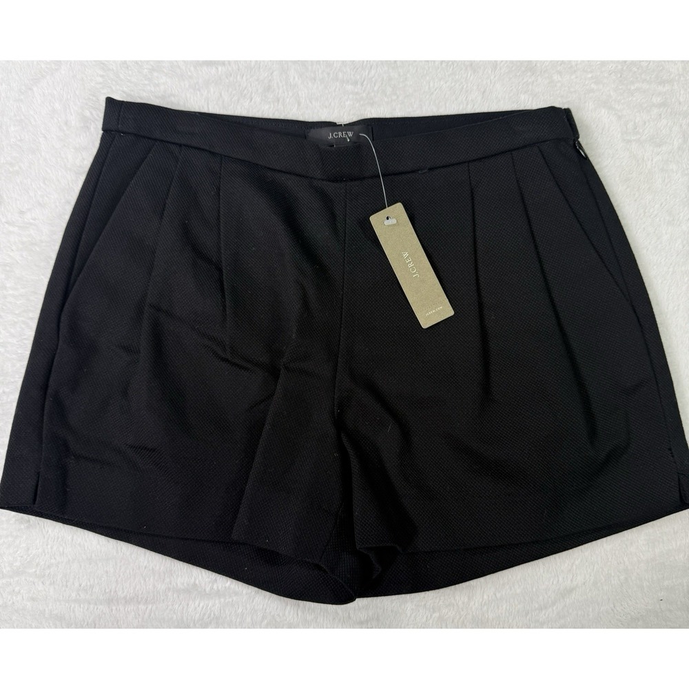 J. Crew Shorts Womens Size 0 Black Chino‎ Pleated Front Classic Textured NWT